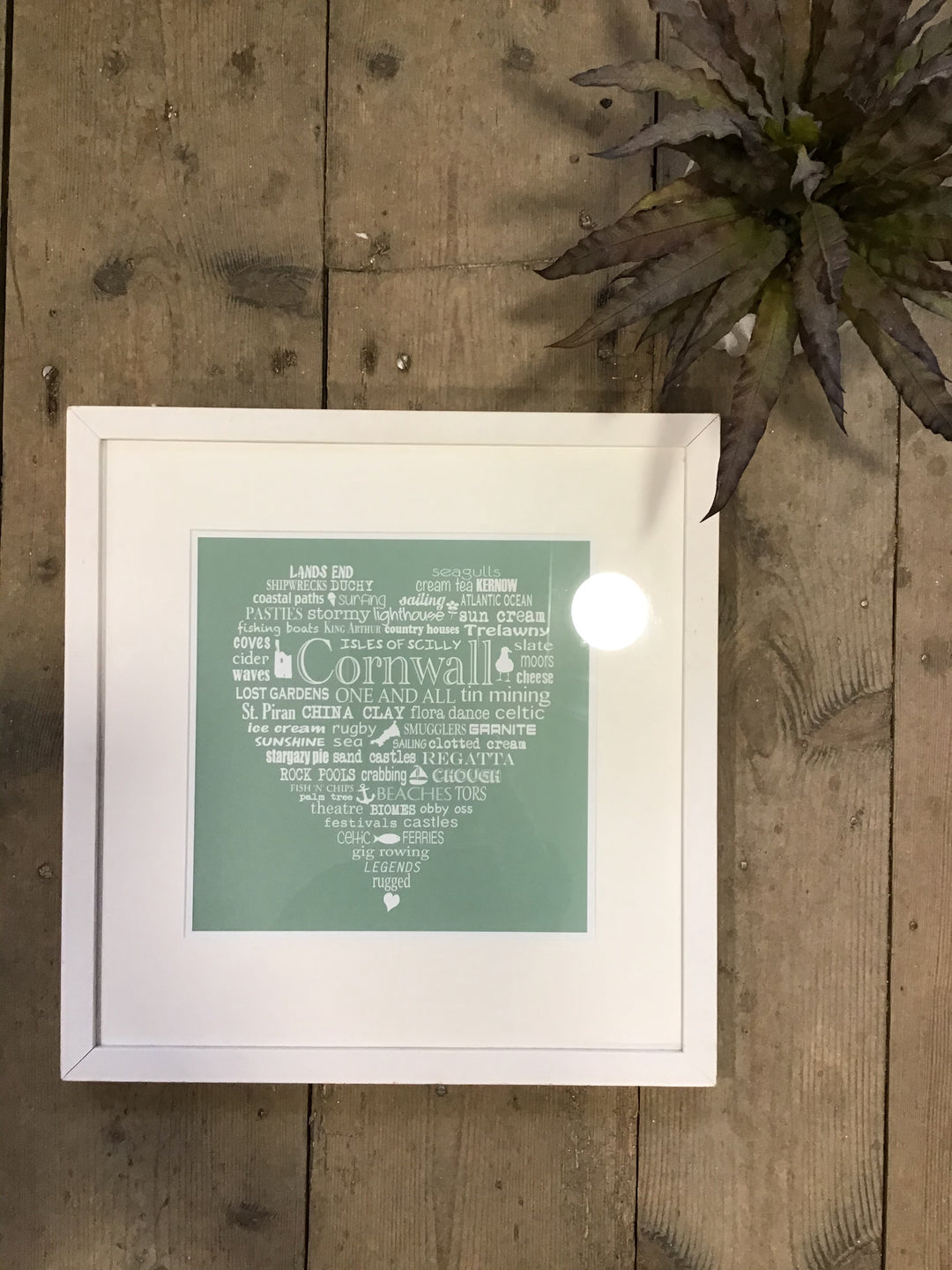Cornwall Heart Print - Framed