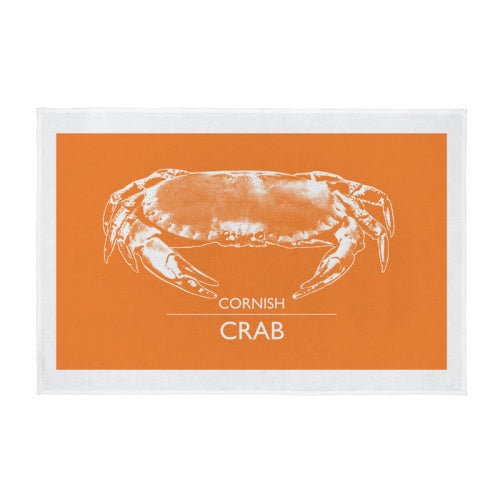 Cornish Teatowel - Orange Crab