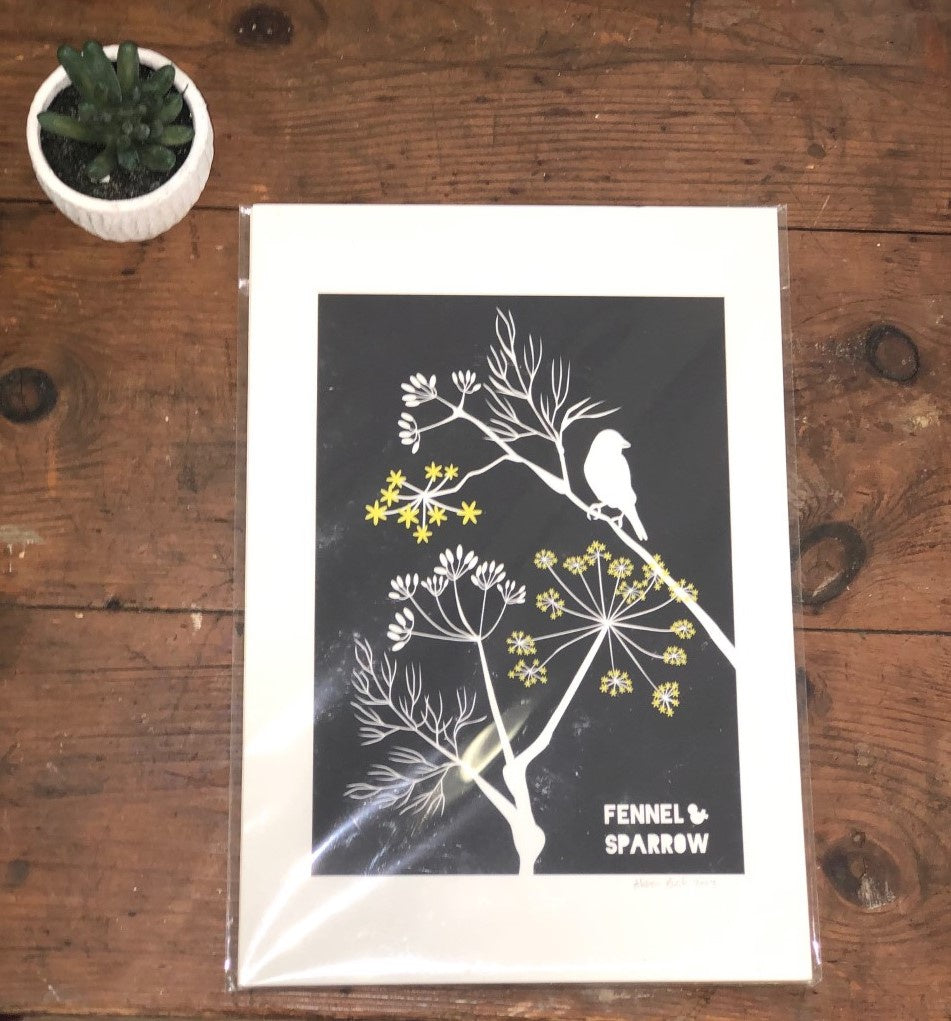 Fennel and Sparrow Grey Print