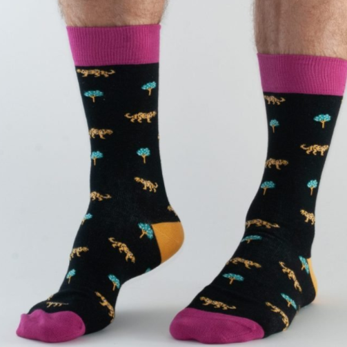 Black Cheetah Socks