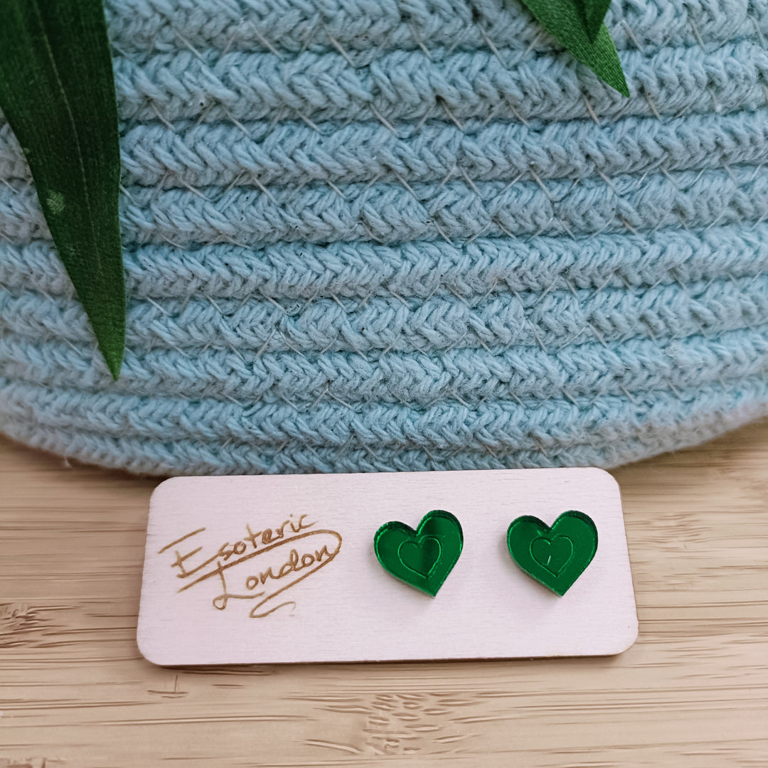 Mirror Heart Studs