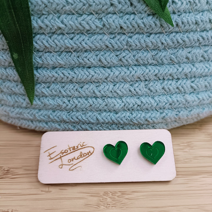 Mirror Heart Studs