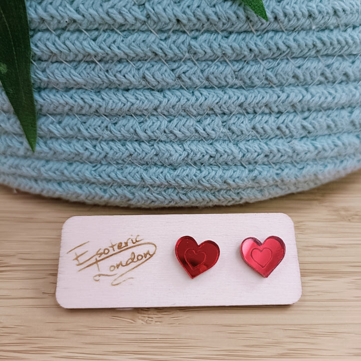Mirror Heart Studs