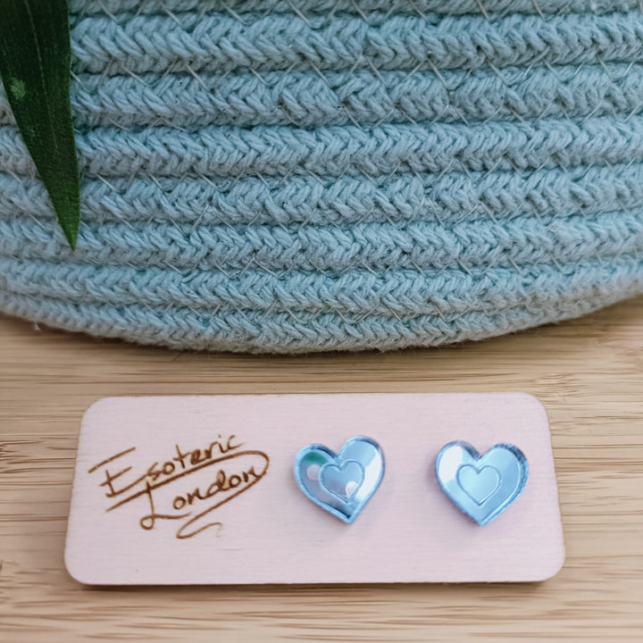 Mirror Heart Studs