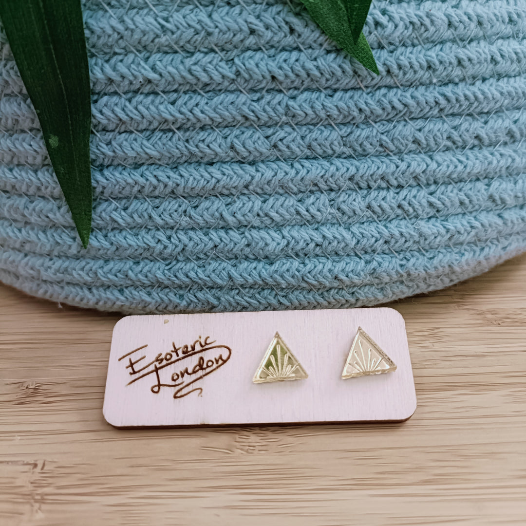 Mirror Triangle Studs