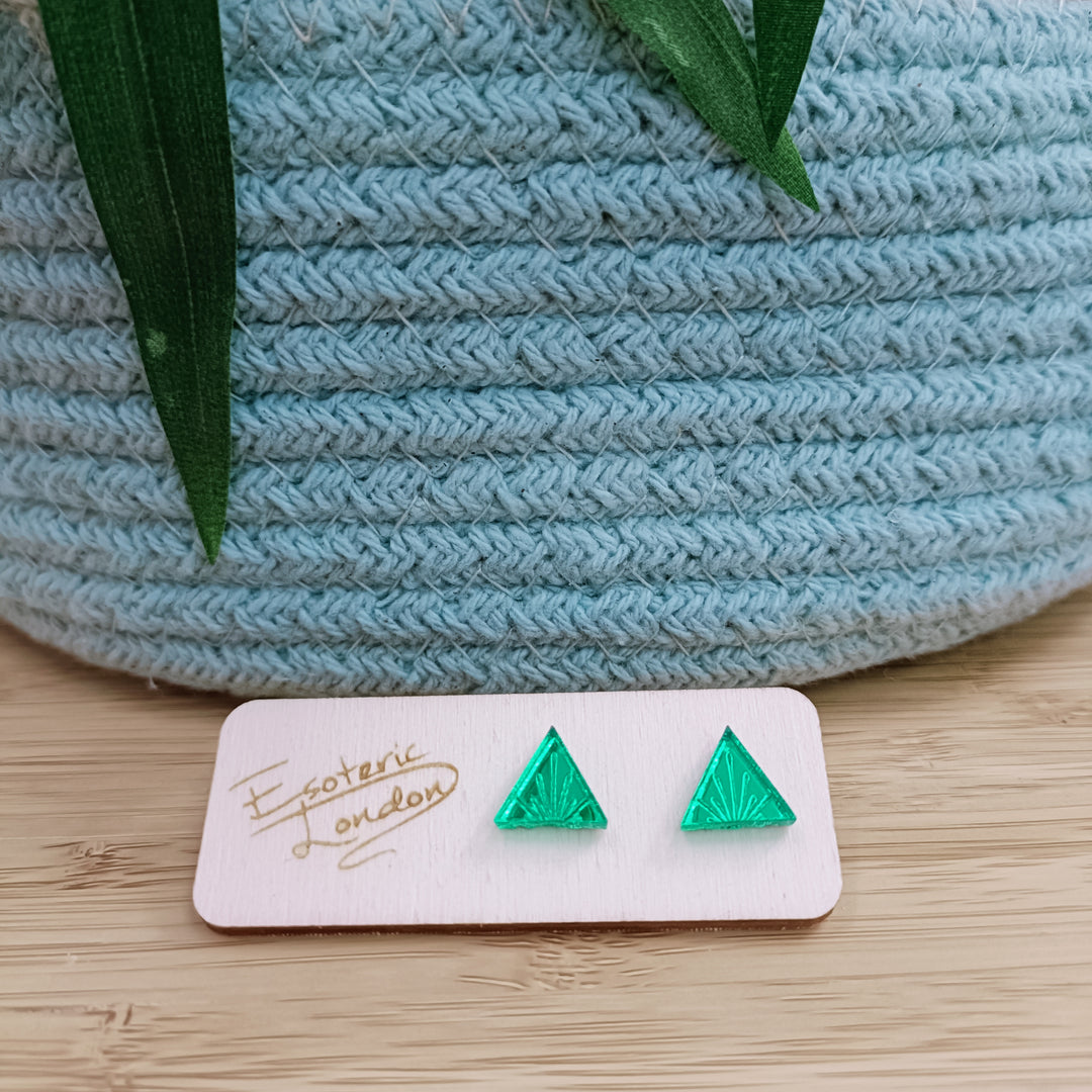 Mirror Triangle Studs