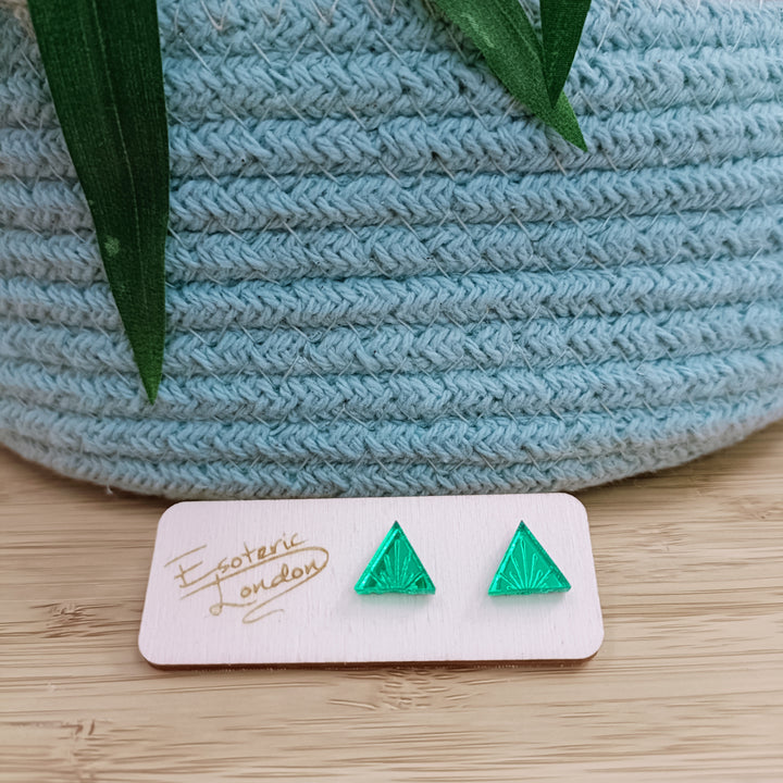 Mirror Triangle Studs