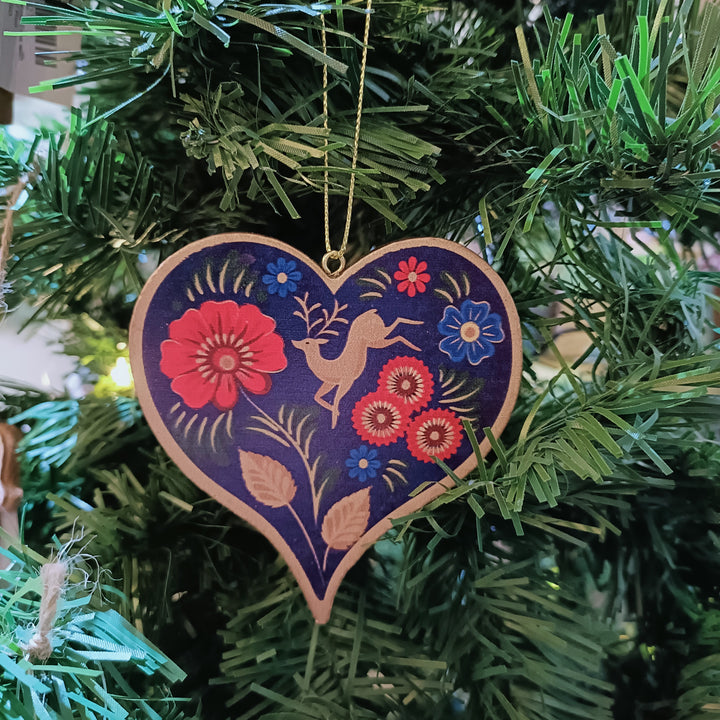 Folk Art Wood Heart