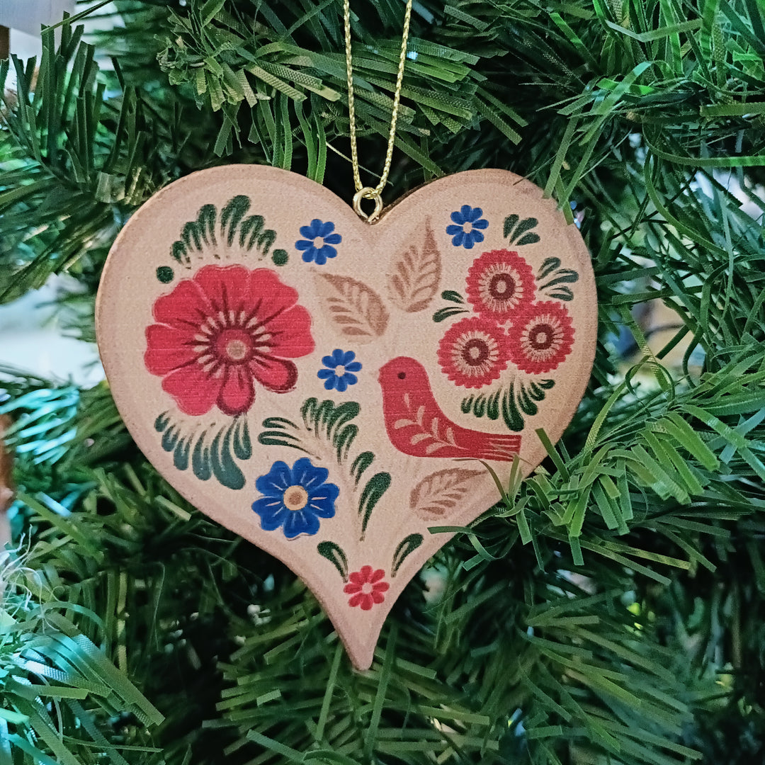 Folk Art Wood Heart