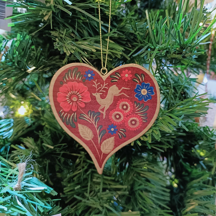 Folk Art Wood Heart