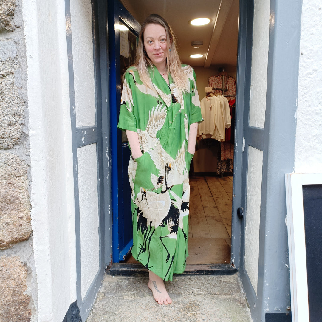Rachel Dress Stork Pea Green