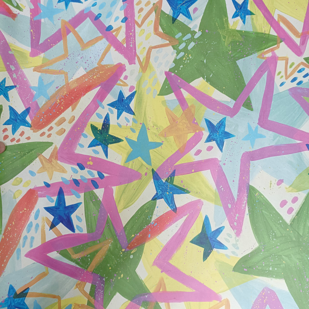 Canvas Stars Wrapping Paper