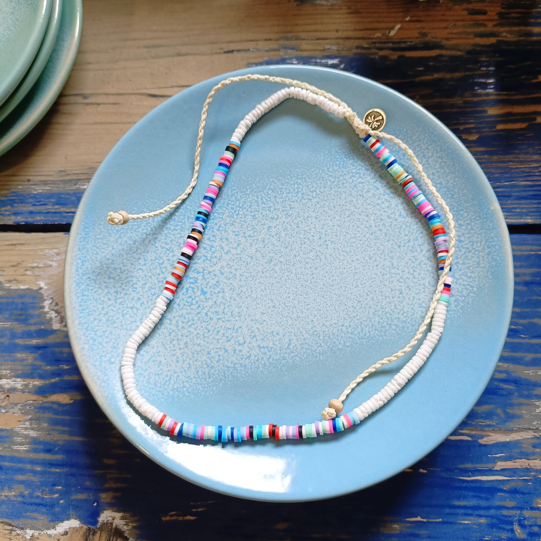 Rainbow + Pearl Shell Necklace