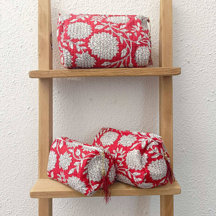 Red White Chrysanthemum Make Bag