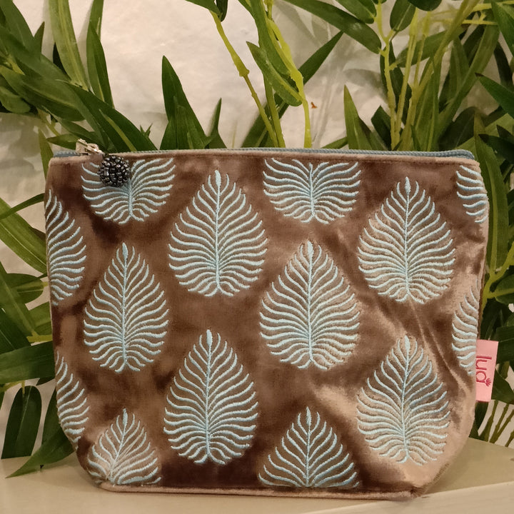 Geo Leaf  Small Cosmetic Bag