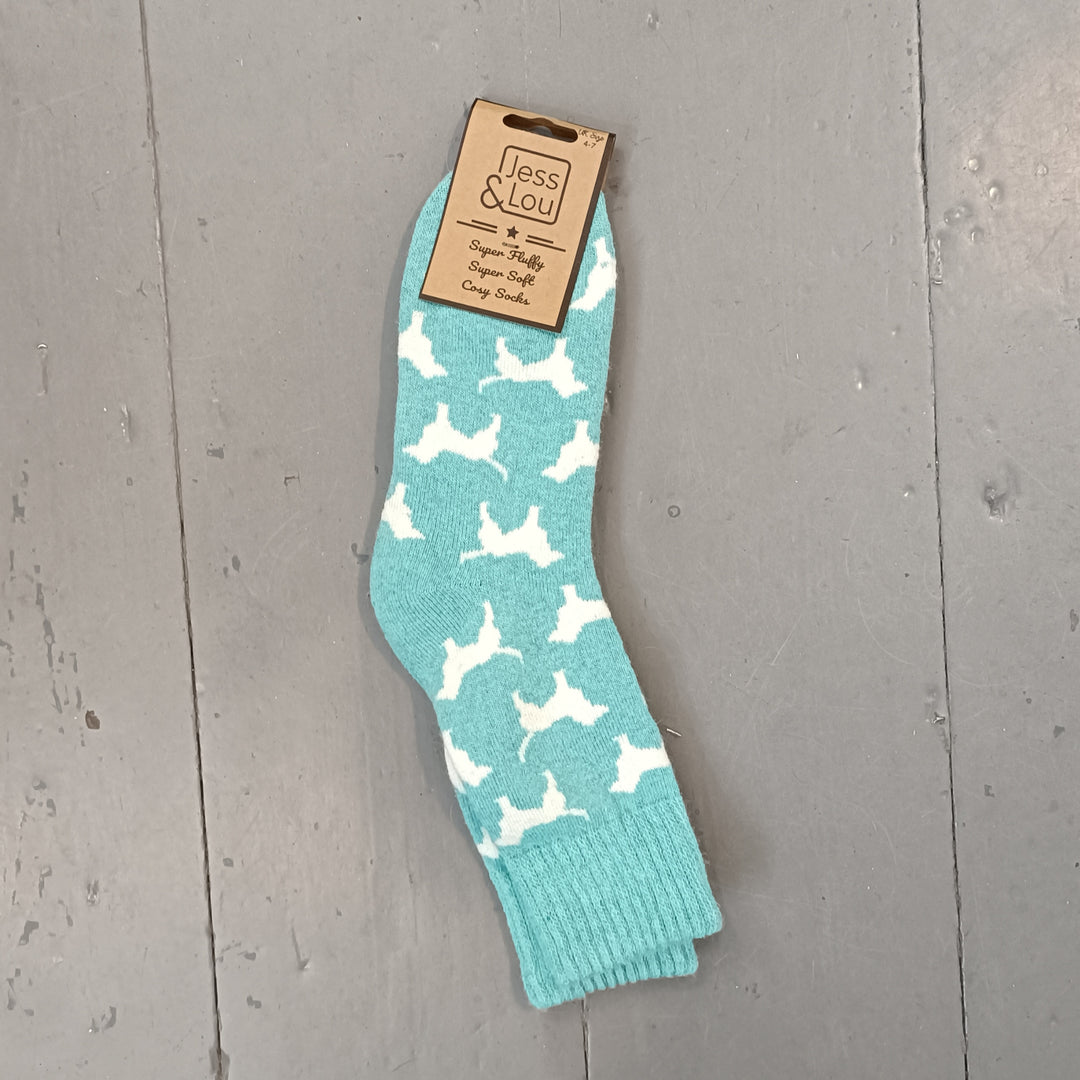 Dashing Dogs Ribbed Socks