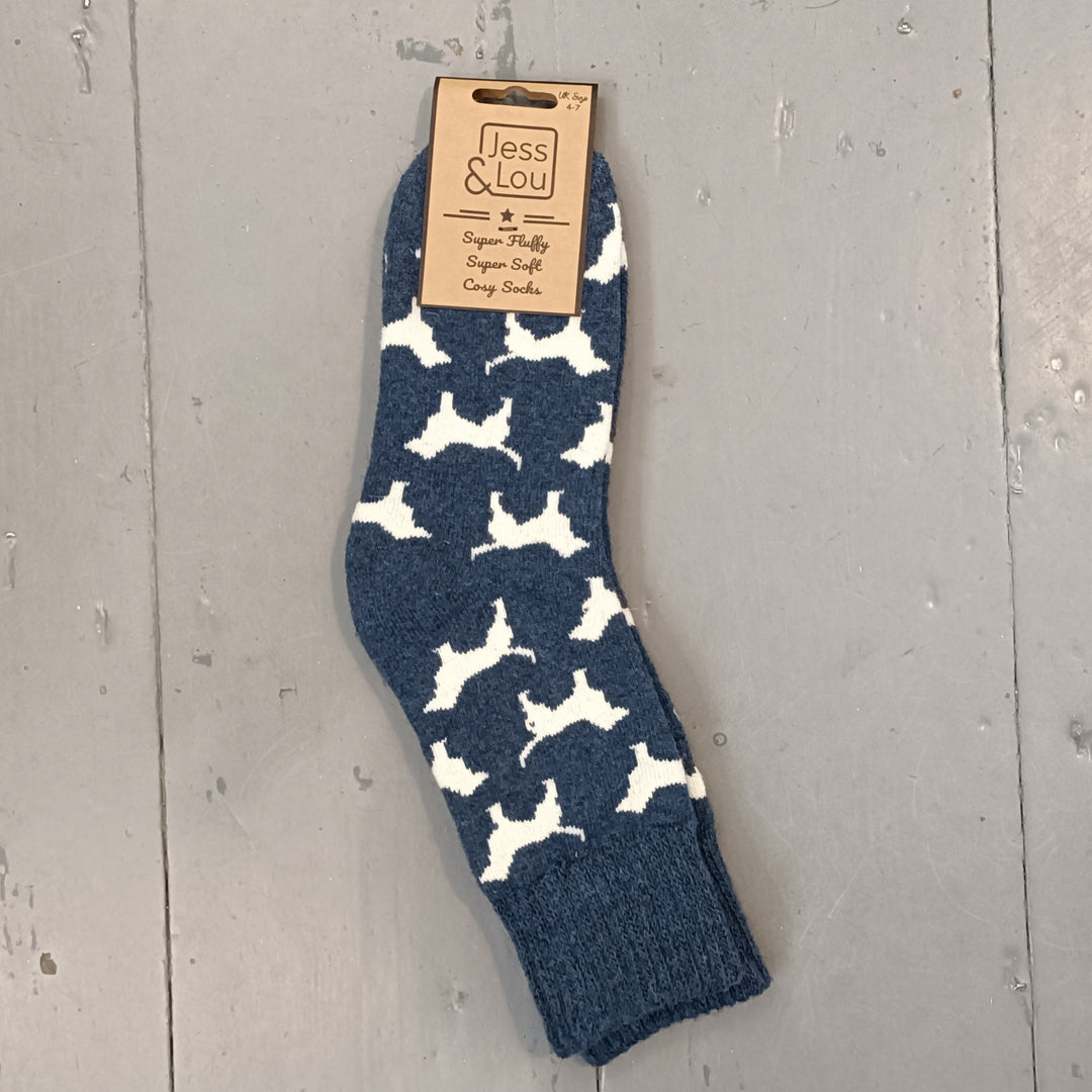 Dashing Dogs Ribbed Socks