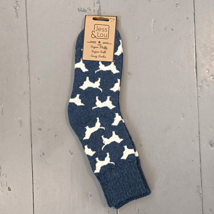 Dashing Dogs Ribbed Socks