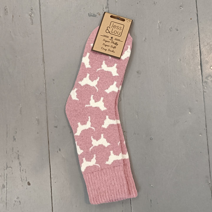 Dashing Dogs Ribbed Socks