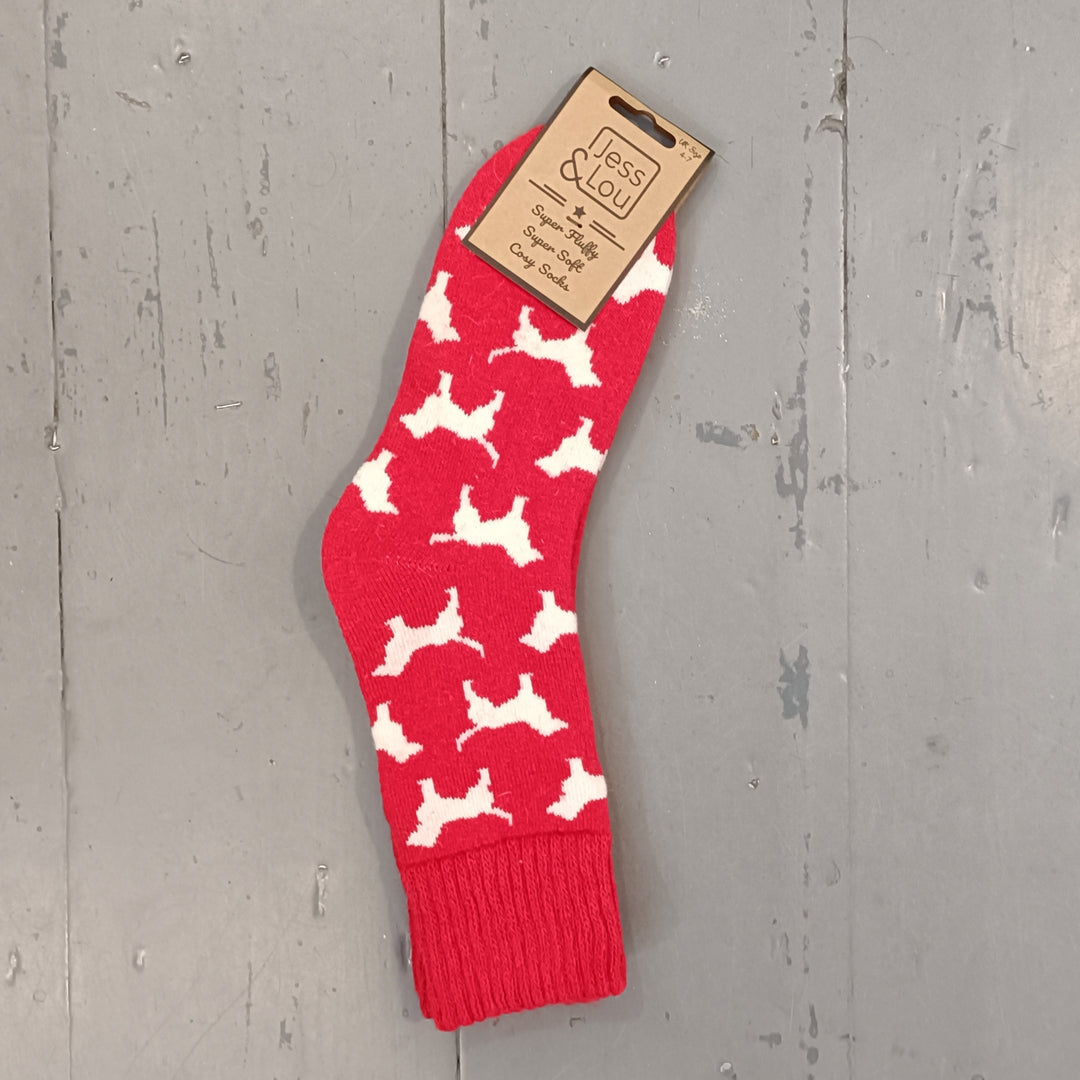 Dashing Dogs Ribbed Socks