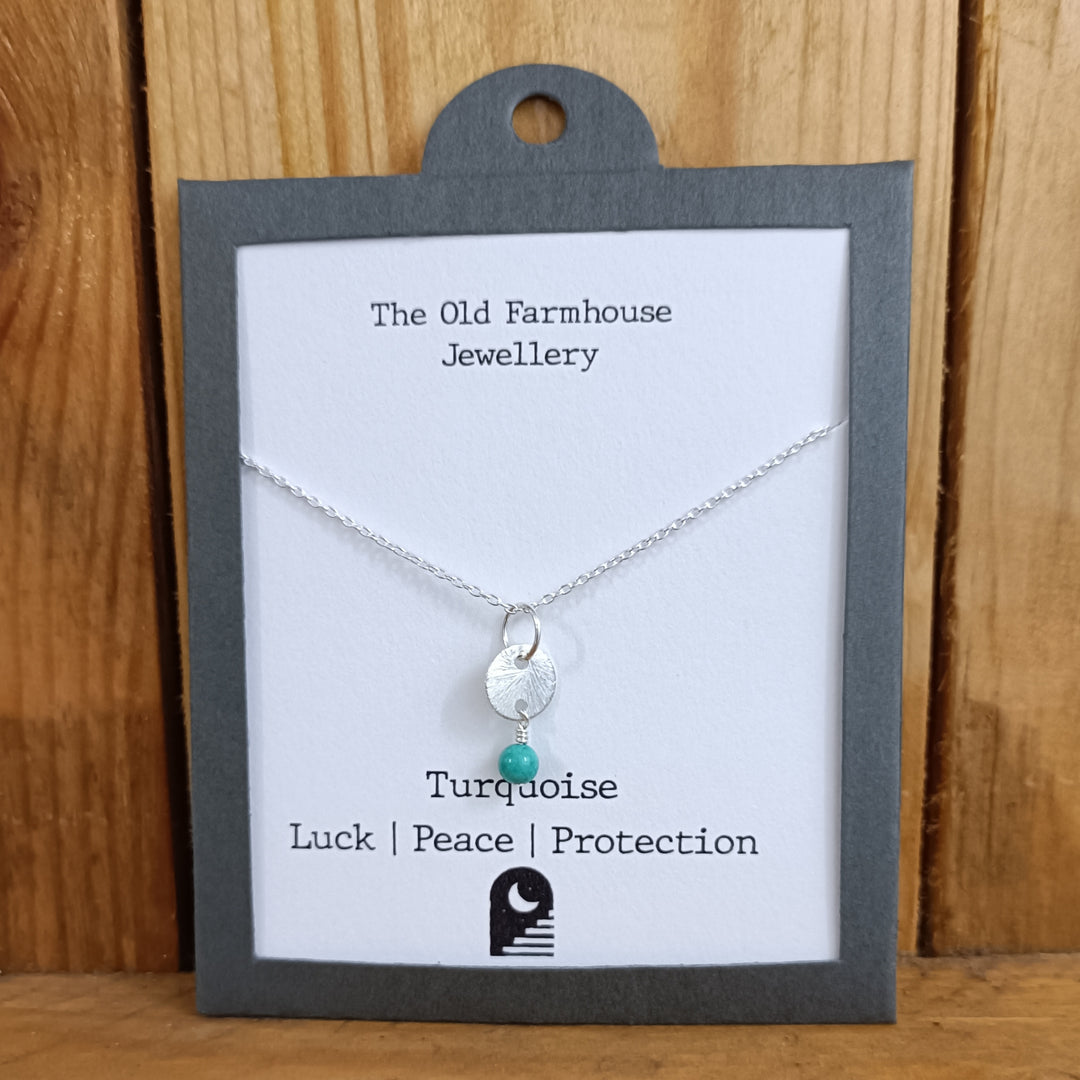 Semi Precious Disc Necklace