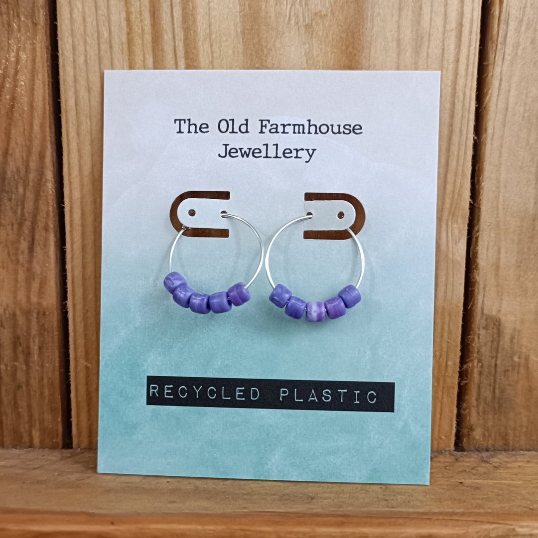 Recycled Plastic Hoop Earrings