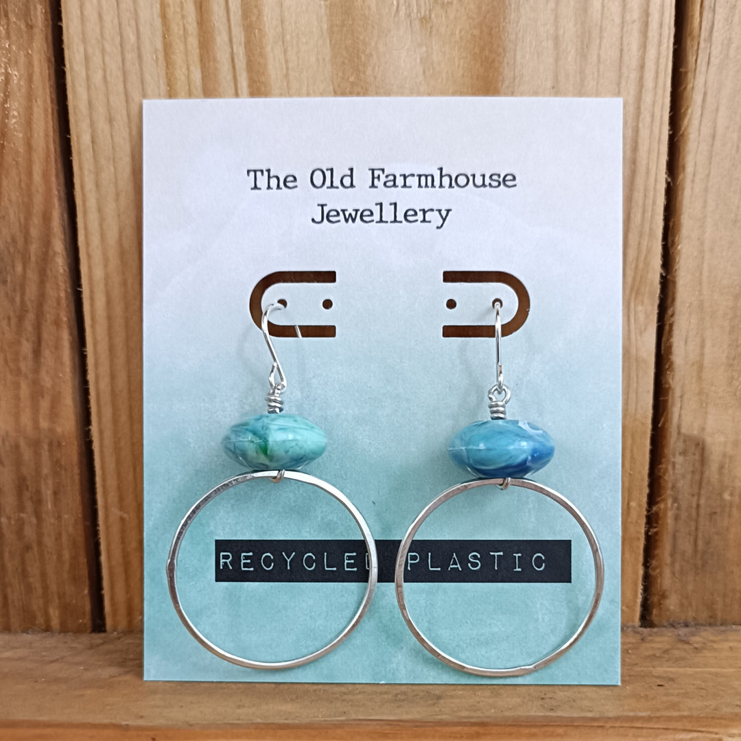 Recycled Plastic Dangly Earrings
