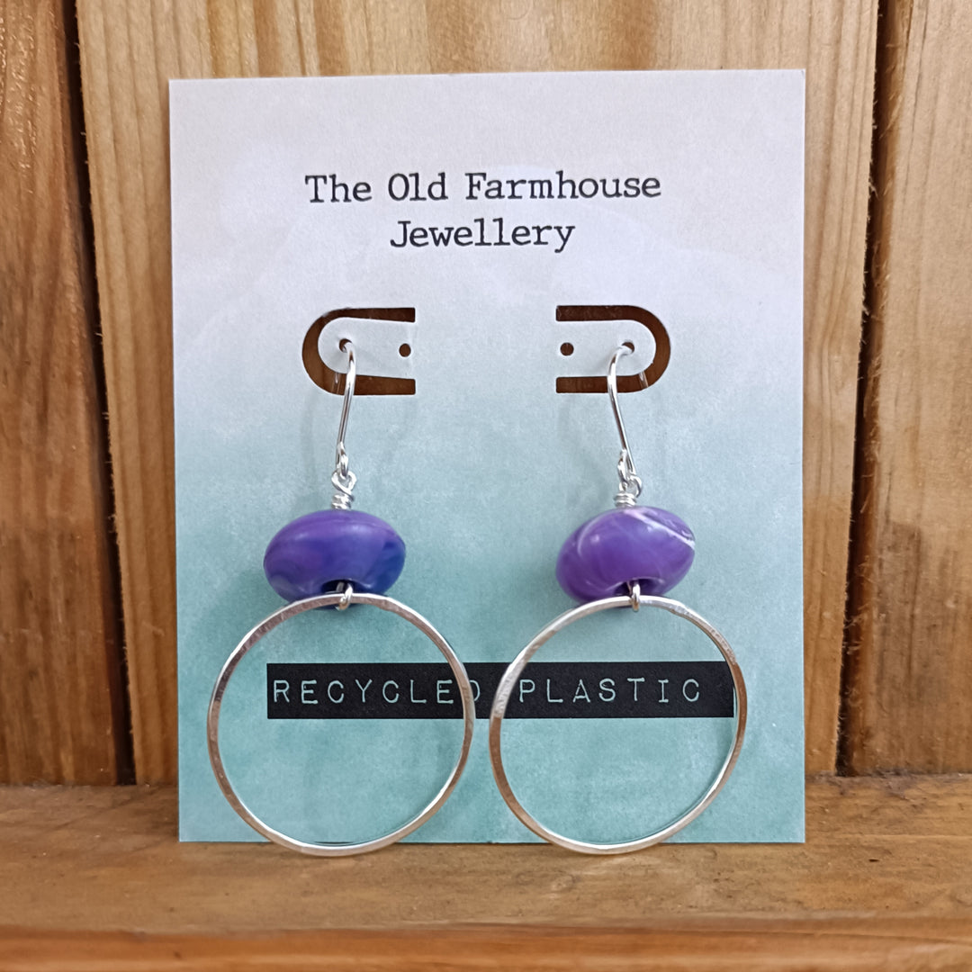 Recycled Plastic Dangly Earrings