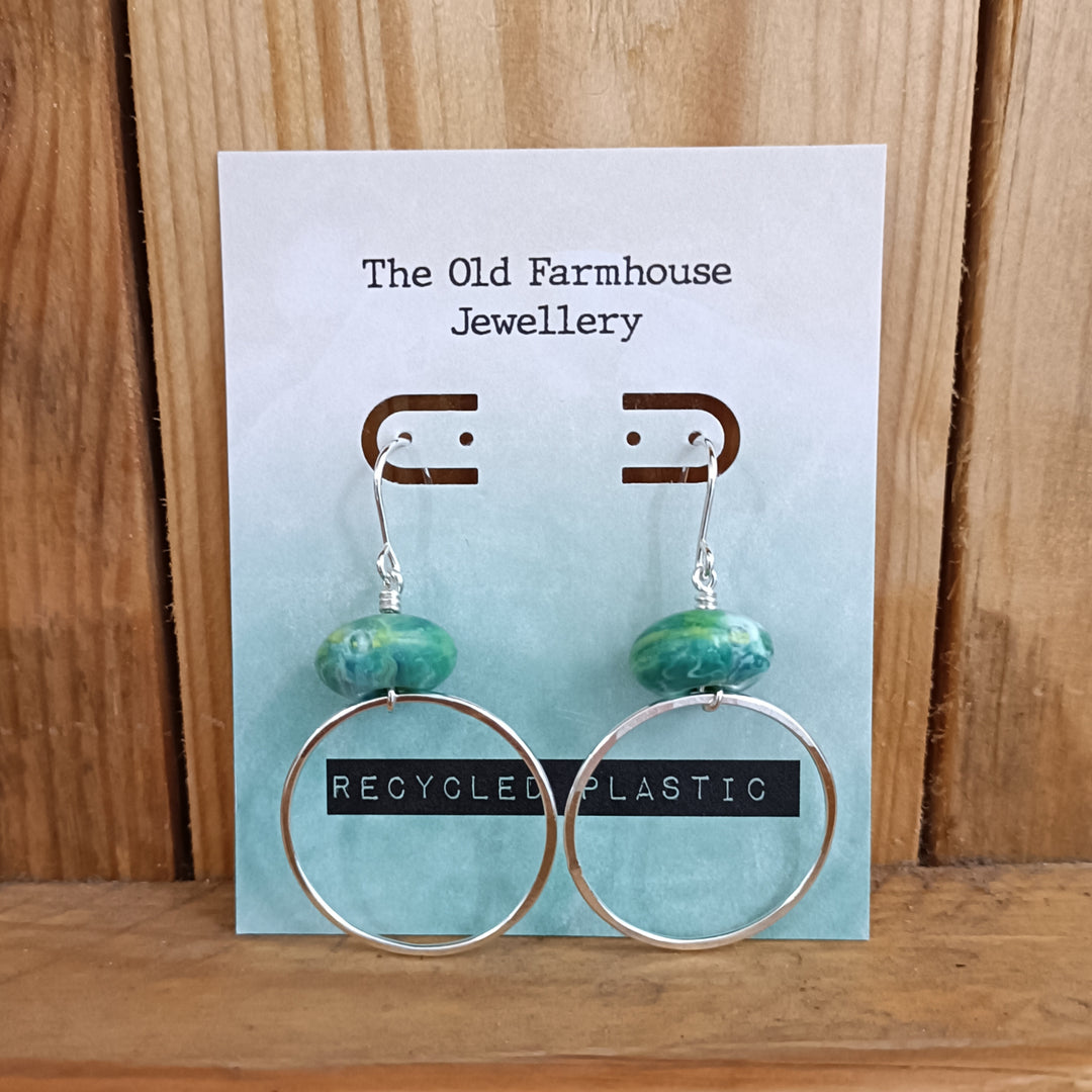 Recycled Plastic Dangly Earrings