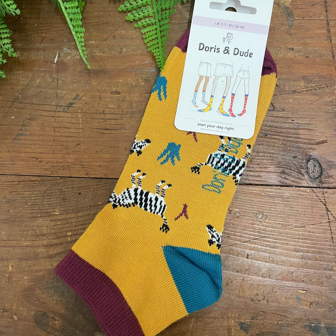Gold Zebra Trainer Socks
