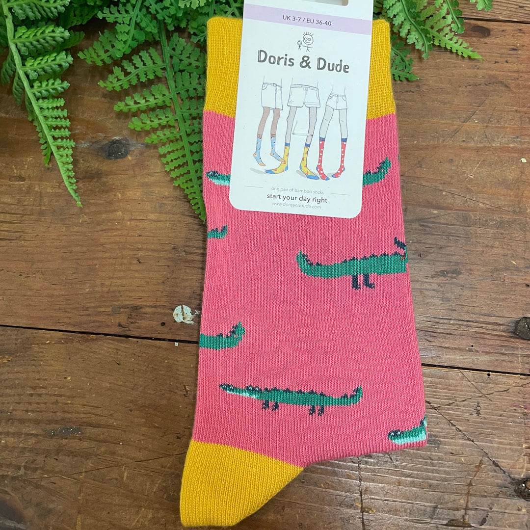 Pink Crocodile Socks
