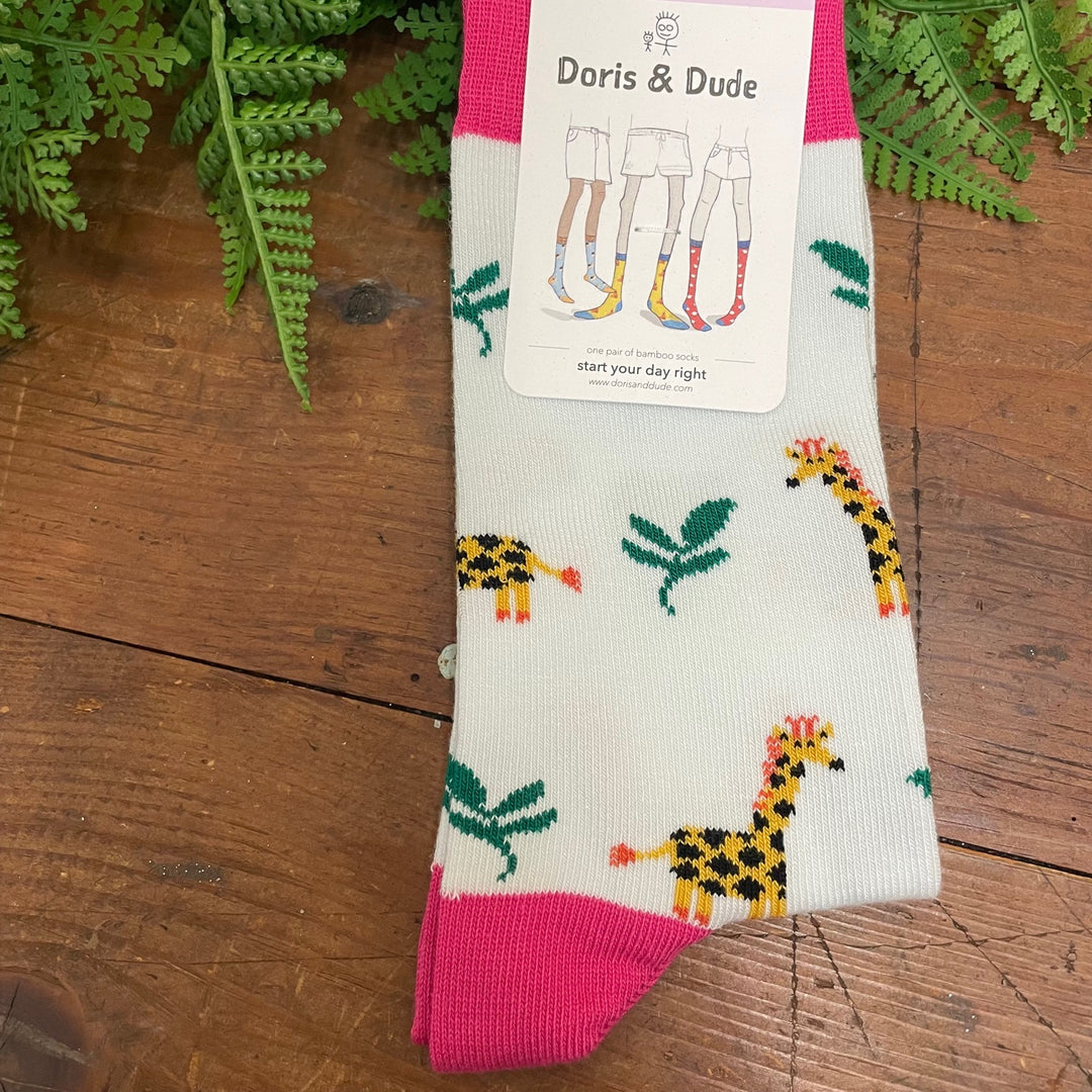Light Grey Giraffe Socks