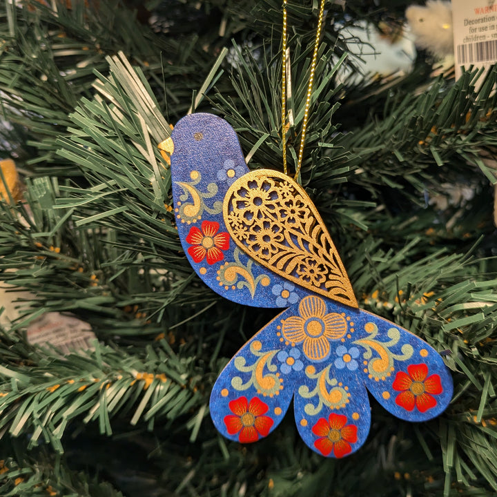 Floral Wooden Bird