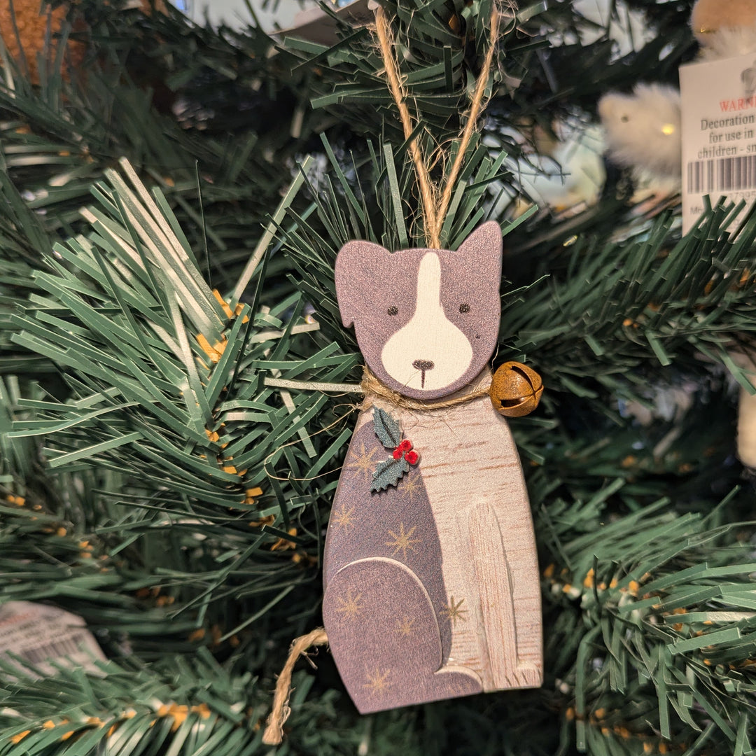 Wood Cat + Dog Decoration