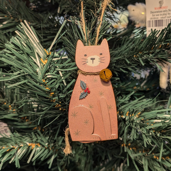 Wood Cat + Dog Decoration