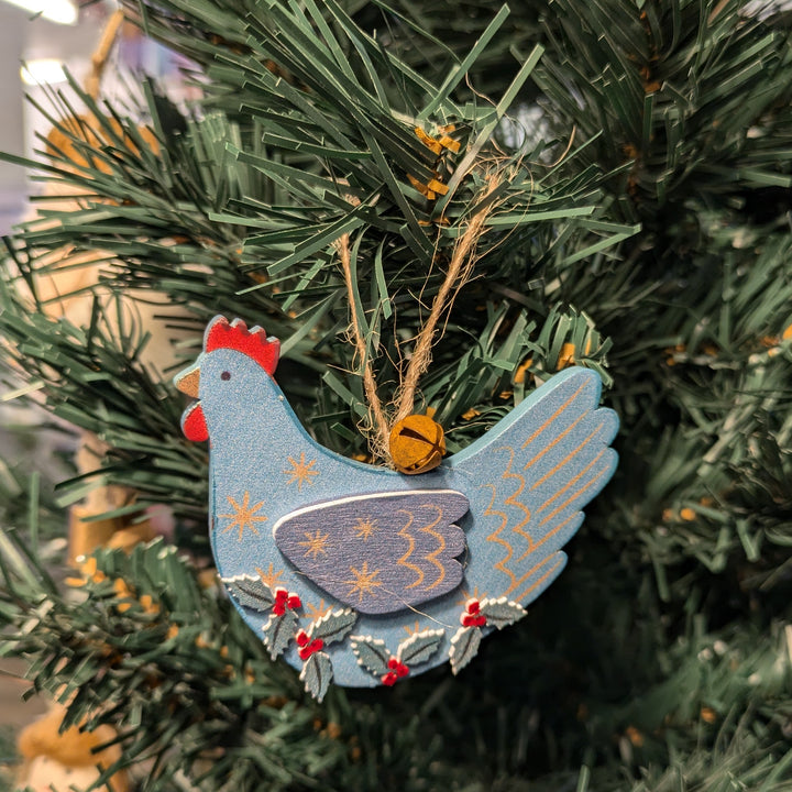 Wood Hen Decoration
