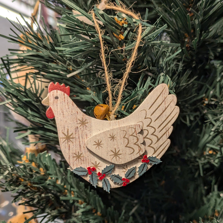 Wood Hen Decoration