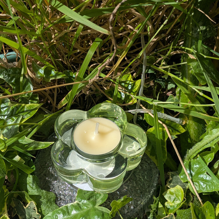 Pastel Glass Flower Candle Holder