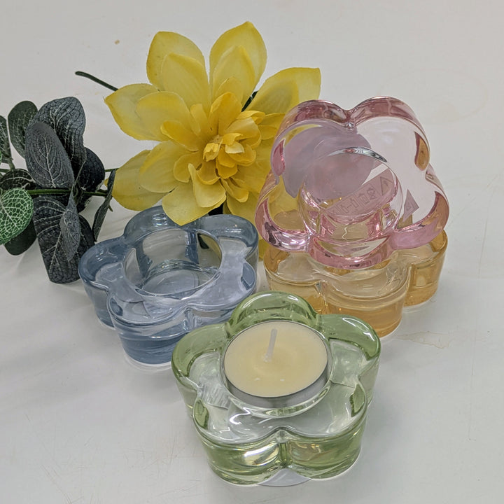 Pastel Glass Flower Candle Holder