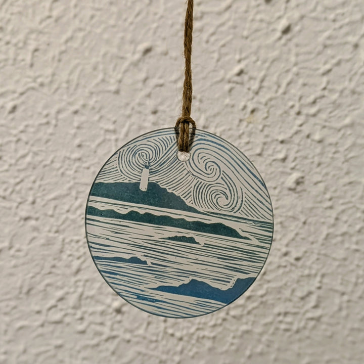 Lino Print Glass Ornaments
