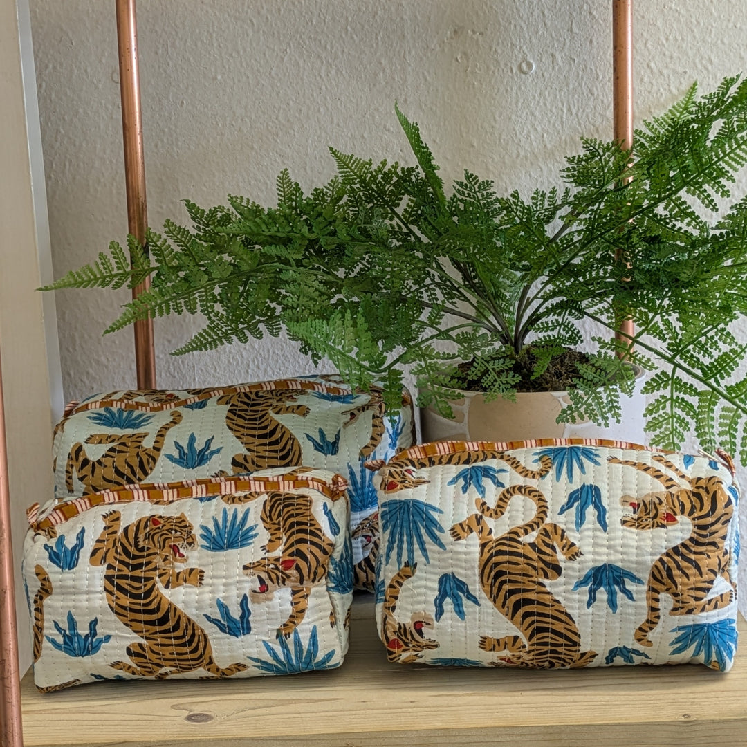 Multi Tiger + Vine Make-Up Bags
