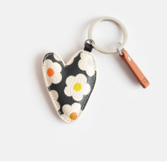 Multi Flower Heart Keyring