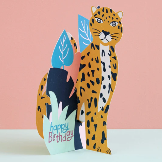 3D Leopard Card