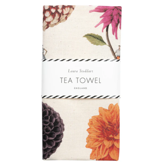 Multi Dahlia Tea Towel