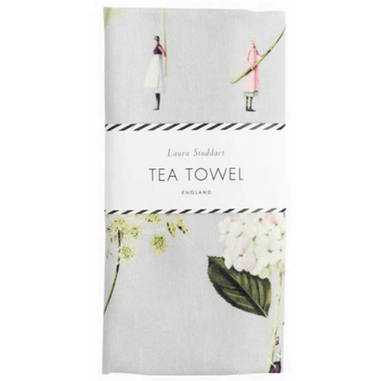 Green Flower Tea Towel