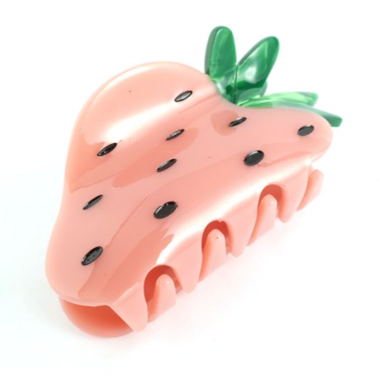 Pink Strawberry Hair Claw Clip