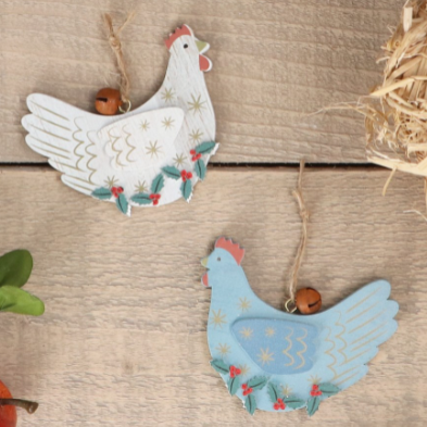 Wood Hen Decoration