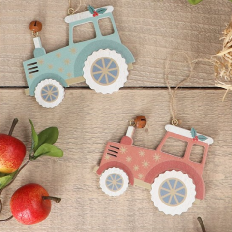 Wood Tractor Decoration