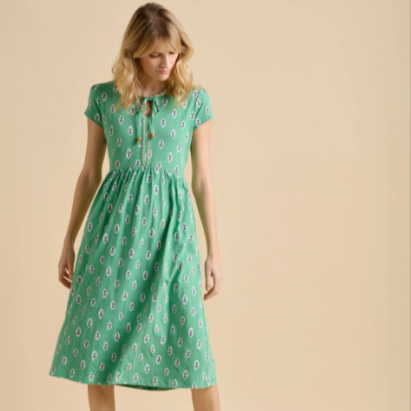 Wood Block Floral Dress