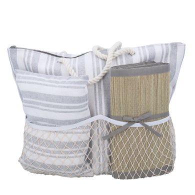 Striped Beach Bag Set